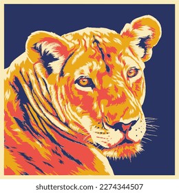 A vector of a dashing and charming lion 