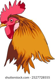 vector of a dashing rooster head