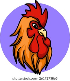 vector of a dashing rooster head