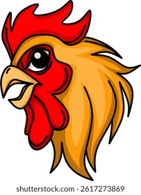 vector of a dashing rooster head