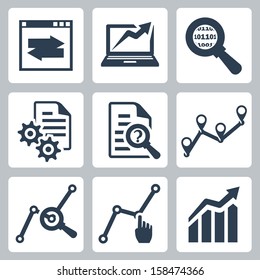 Vector data analysis icons set