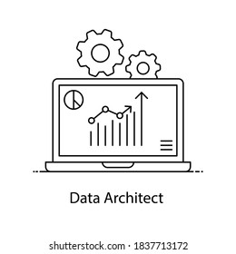 Vector Of Data Architect In Editable Line Style 