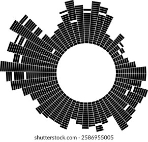 Vector Data Circle - Fragments and Big Data Information - Segments and Data Visualization - Technology and Analysis