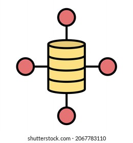 Vector Data Collection Filled Outline Icon Design
