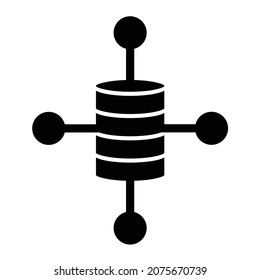 Vector Data Collection Glyph Icon Design
