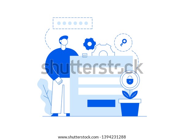 Vector Data Encryption Web Page Online Stock Vector Royalty Free