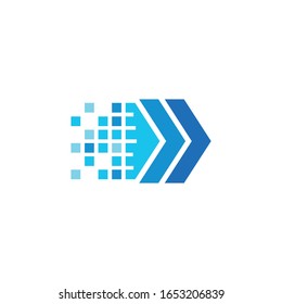 vector data icon media in blue