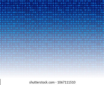 Vector Data Overload Blue Background, Binary Code Background.