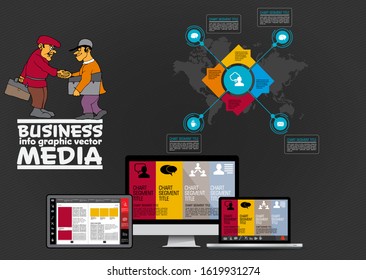 Vector data presentation template. Business concept