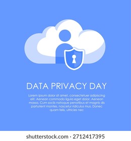 Plantilla de póster del Día de la Privacidad de Datos del Vector