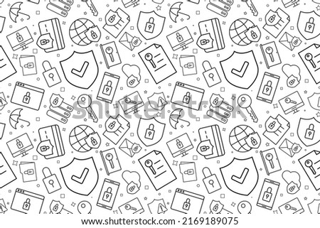 Vector data security pattern. Data security seamless background	

