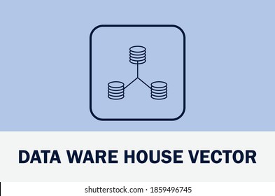 Vector of data ware icon. Isolated on pastel background. With theme business, technology.