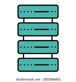 Vector Database Filled Outline Icon Design
