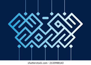 Vector is the date 23-03-2022. Uniquely made, ornament.