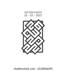 Vector is the date 26-03-2022. Uniquely made, ornament.