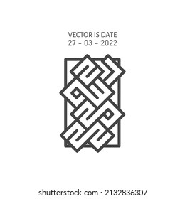 Vector is the date 27-03-2022. Uniquely made, ornament.