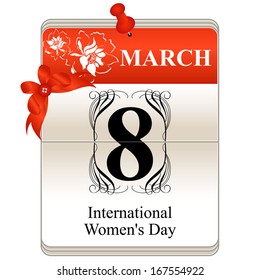 Vector of the date International Women's Day Calendar, 8th of March