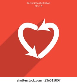 Vector dating arrow web icon. Eps 10.