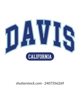 Vector Davis text typography design for tshirt hoodie baseball cap jacket and other uses vector