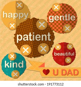 Vector FatherÃ¢Â?Â?s Day card 