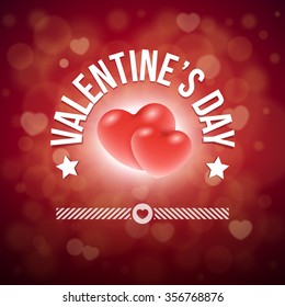 Vector Valentine'?s Day greeting card design. Elements are layered separately in vector file.