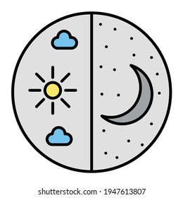 Diseño De Icono De Contorno De Día Y Noche Del Vector
