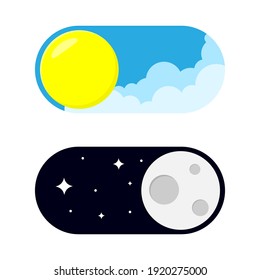 Vector day night switch. Mobile app interface design concept. Vector illustration of day and night