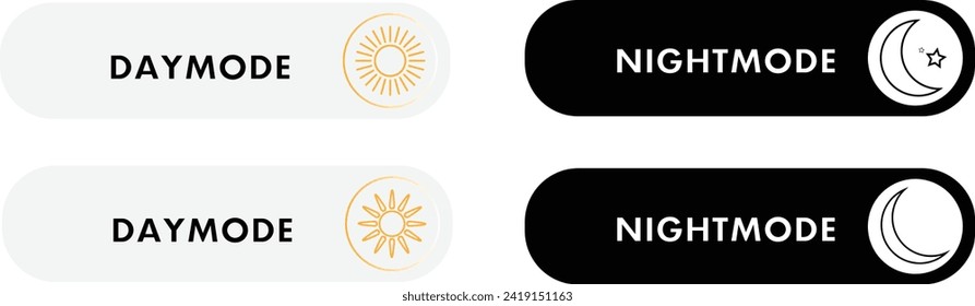 Vector day night switch. Mobile app interface design concept. Dark mode switch icon. Day and night mode gadget application. Light and dark icon. EPS 10