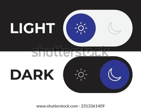 Vector day night switch. Mobile app interface design concept. Dark mode switch icon. Day and night mode gadget application. Light and dark icon. EPS 10