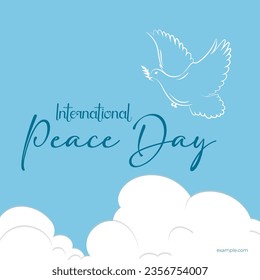vector day of peace composition with white dove