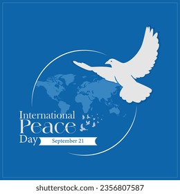 vector day of peace composition with white dove