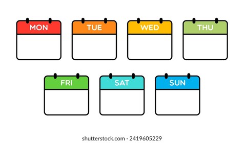 Vector Days of the Week Calendar Illustration