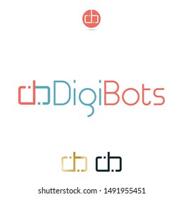 Vector DB letters, mirror reflection, symmetric Logo. Professional Corporate Identity, Visual Identity Icon.