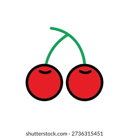 vector de cacho de cereja vermelha