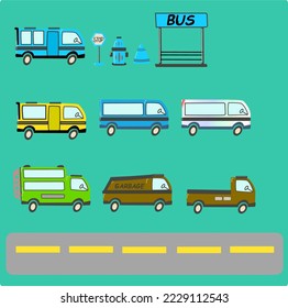 Vector de figuras infantiles de buses y otros ,tiernos y para todo publico.