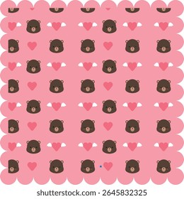 vector de osito peluche de amor dibujo bonito de san Valentín adorable