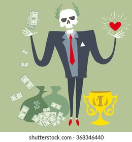 Vector dead businessman.