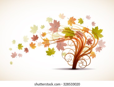  Vector dead leaves, autumn background