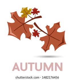  Vector dead leaves, autumn logo. Abstract dry falling leaves