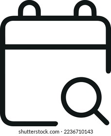 Icono de línea de fecha límite del vector. Símbolo con estilo de contorno de moda. Ilustración vectorial aislada en un fondo blanco.