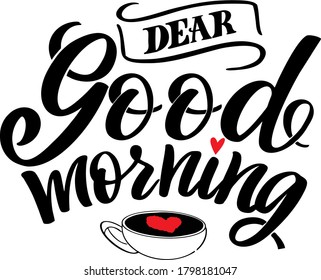 vector dear good morning coffee
