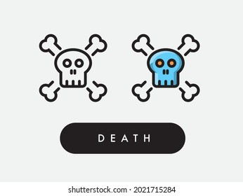 Vector death poison skull skeleton icon illustration