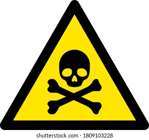 Vector death skull warning flat icon. Vector pictograph style is a flat symbol death skull warning icon on a white background.