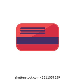 Ícone de cartão de débito vetorial em um estilo plano brilhante. Símbolo de renda e saldo. O ícone é adequado para web design, loja on-line, impressão e publicações em mídias sociais