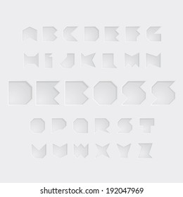Vector Debossed Alphabet Set