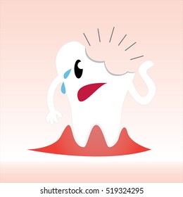 Vector decayed tooth - Character design cartoon teeth for oral health.