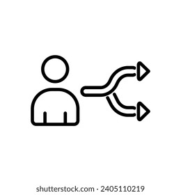 icono de decisión de vector con estilo de línea