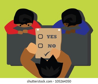 Vector - Decision.Yes or No,The business waiting for say yes or no.