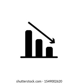 Vector declining graph black icon