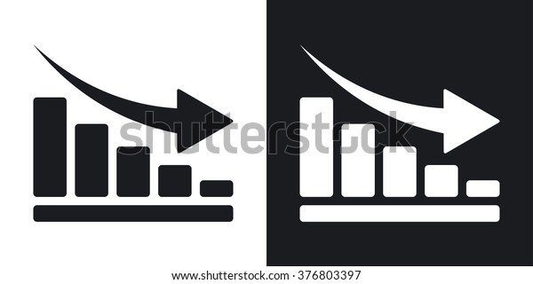 Vector Declining Graph Icon Twotone Version Stock Vector (Royalty Free ...